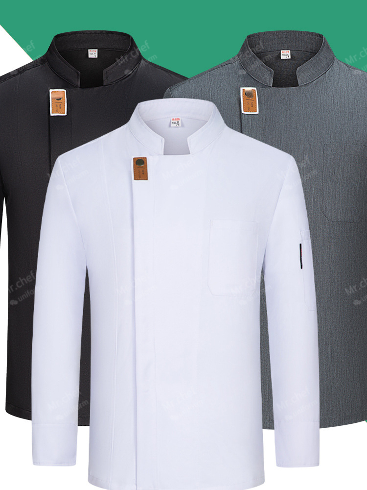 Women Kitchen Accessories - men Chef Uniform long sleeves black