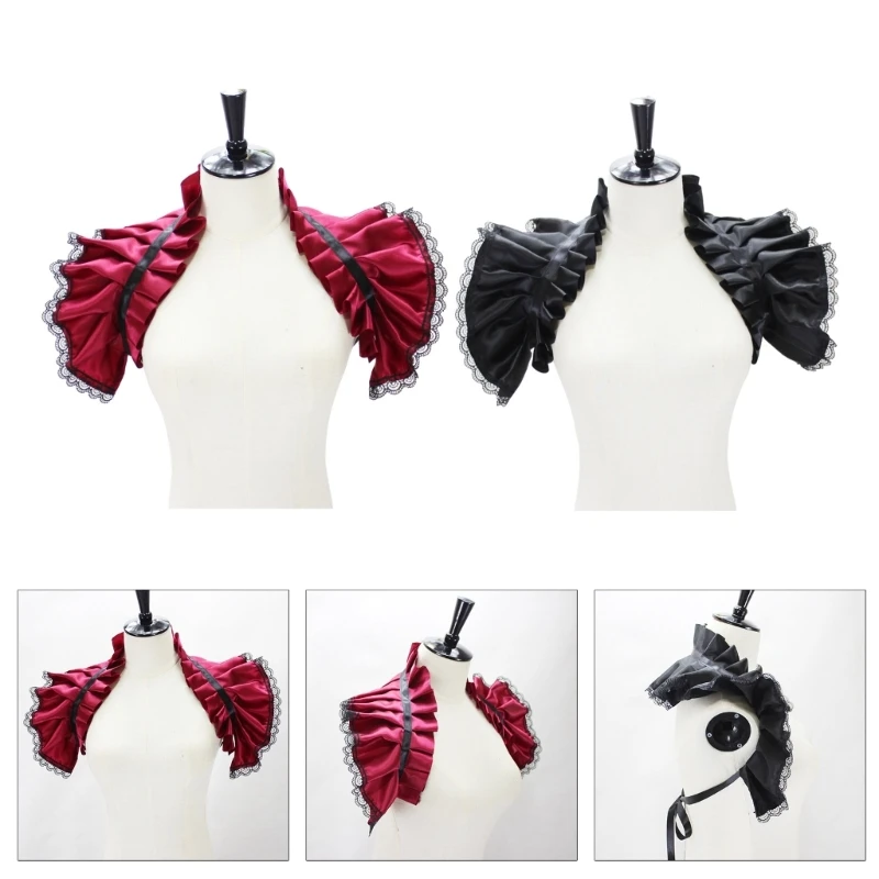 Women'S Victorian Accessories - Unisex Vintage Victorian Ruffled Shrug Shawl