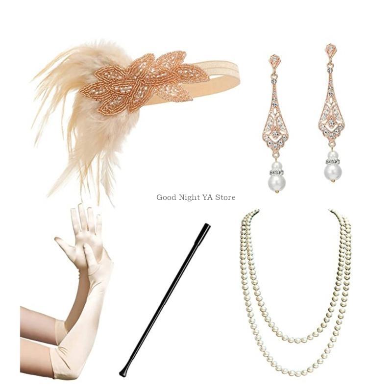 Women'S Accessories In The 1920S - 1920s Gatsby Costume Accessories Set Headband
