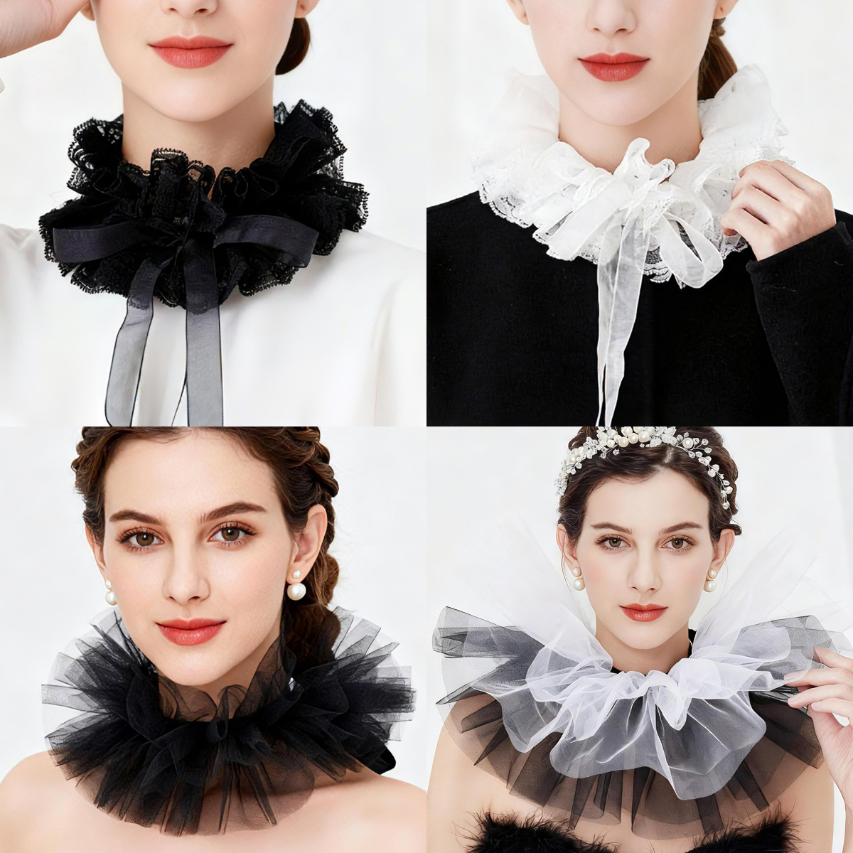Fashion Tulle Ruffle Collar Fo - Women'S Victorian Accessories review and price