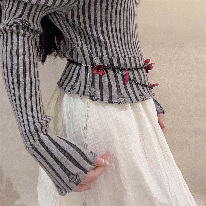 Vintage Red Flower Waist Chain - Women Jewelry Accessories For Black Dress review and price