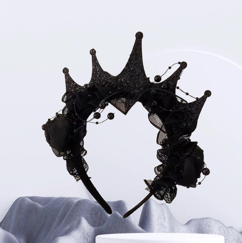 Gothic Black Rose Lace Crown H - Women'S Victorian Accessories review and price
