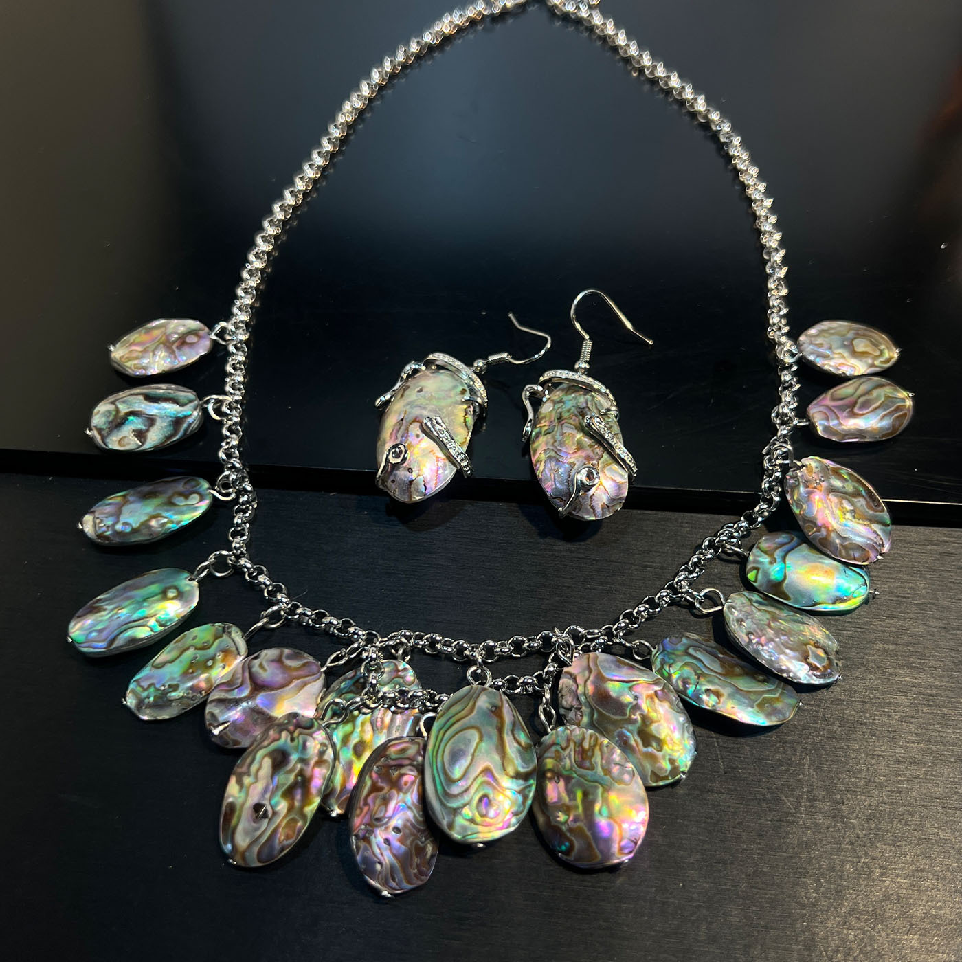 Set Jewelry Abalone white blac - Women Jewelry Accessories For Black Dress review and price