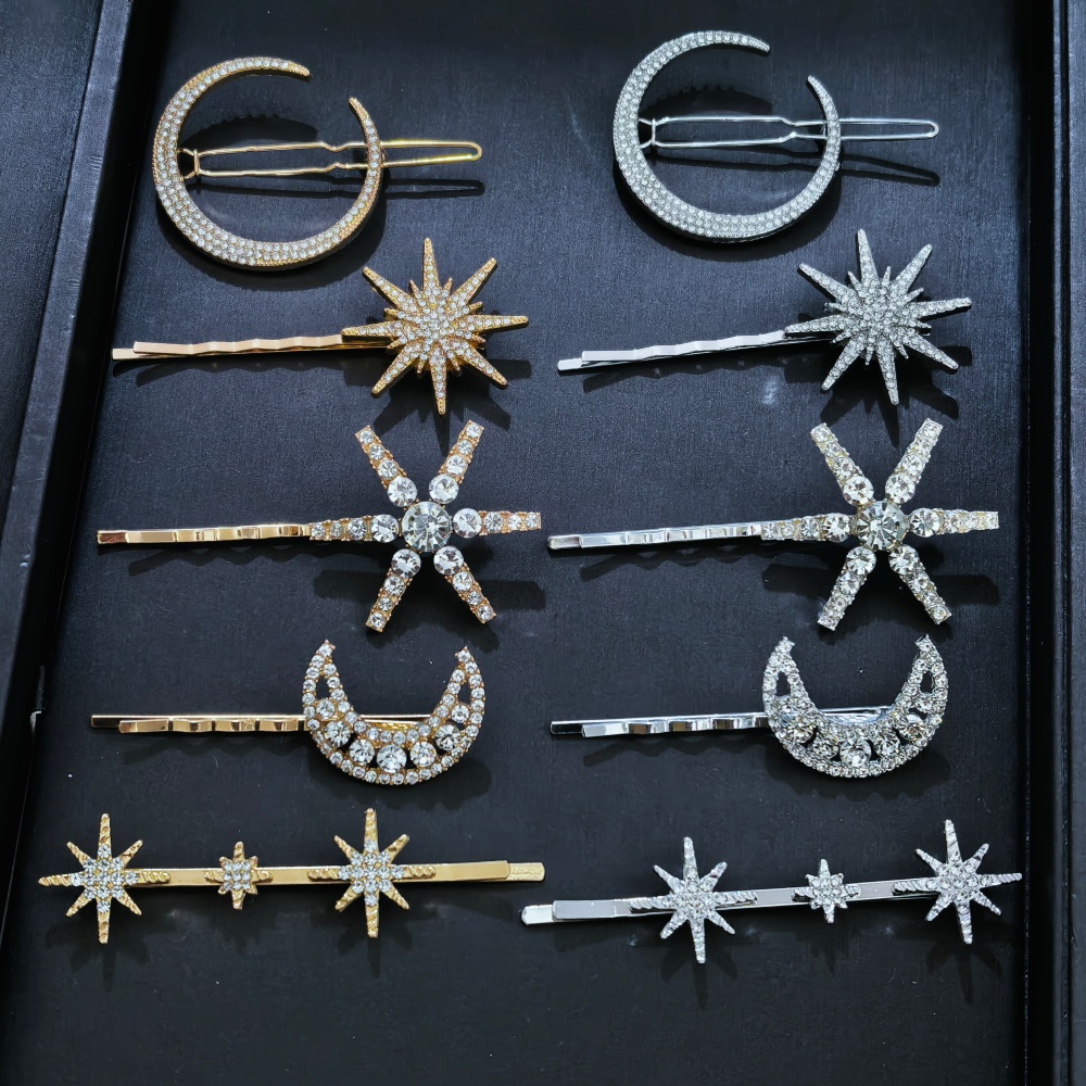 3/4 pcs set Crystal Star Hairp - Women Accessories Aesthetic review and price