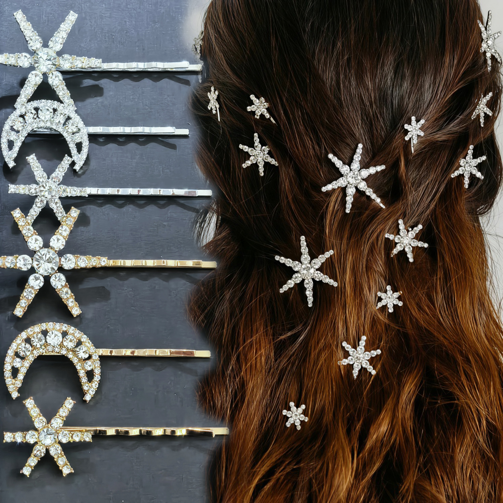 3/4 pcs set Crystal Star Hairp - Women Accessories Aesthetic review and price