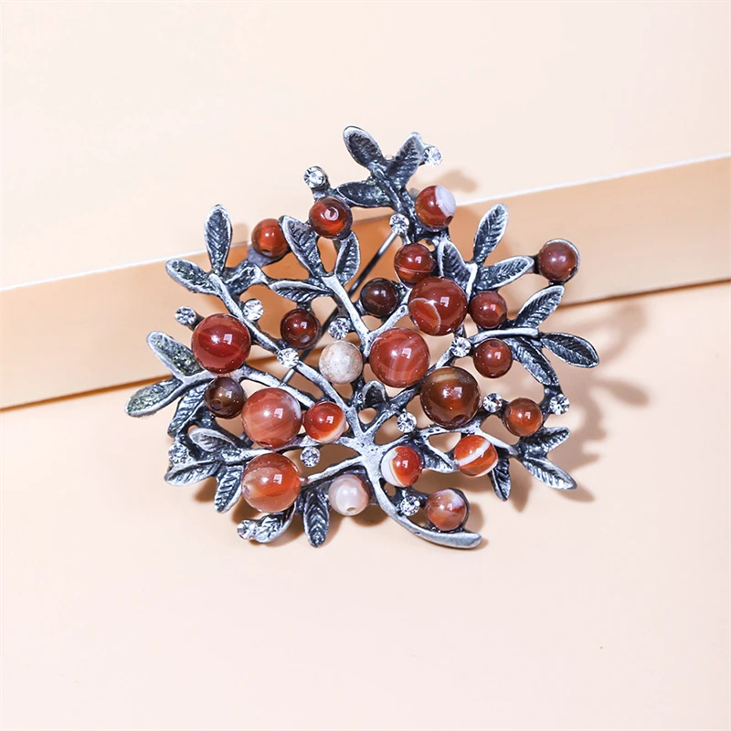 Red Rhinestone Trees Brooch Na - Women Accessories Bouquet review and price