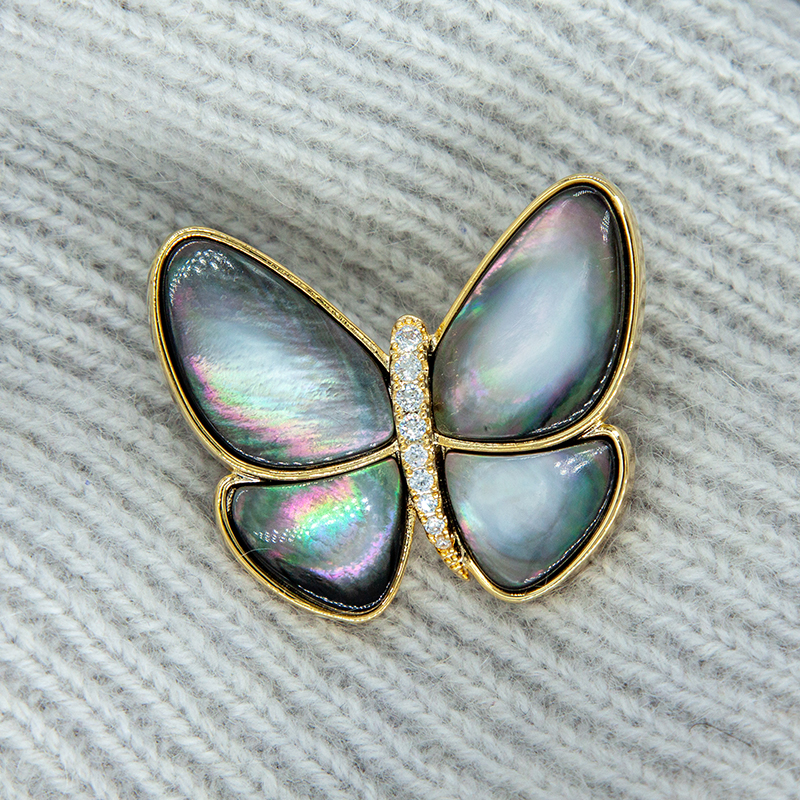 Natural Shell Butterfly Brooch - Women Jewelry Accessories For Black Dress review and price