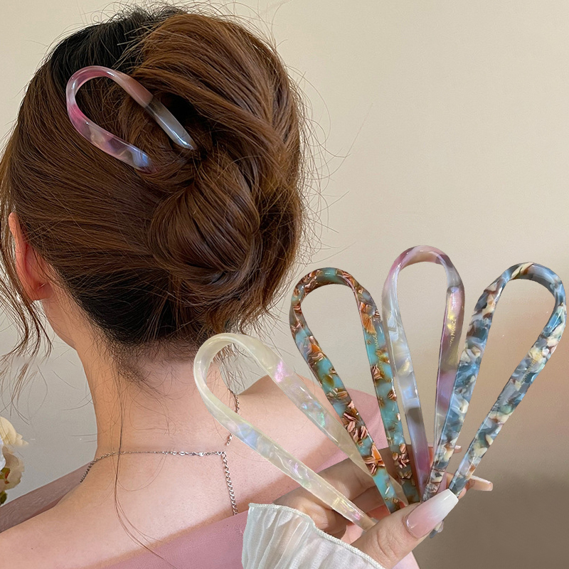 U-Shaped Hair Sticks Acetate A - Women Accessories Aesthetic review and price