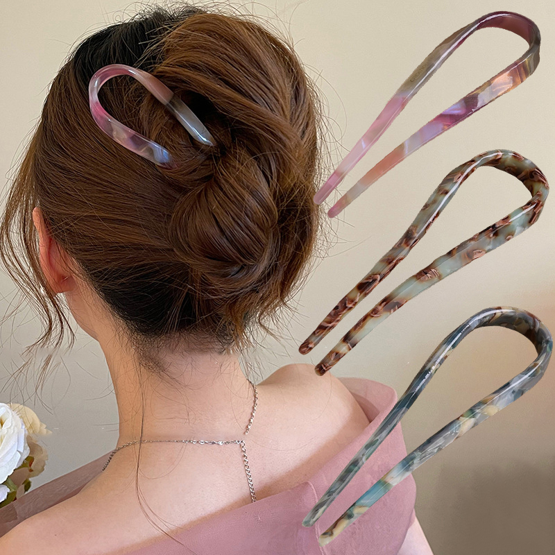 U-Shaped Hair Sticks Acetate A - Women Accessories Aesthetic review and price