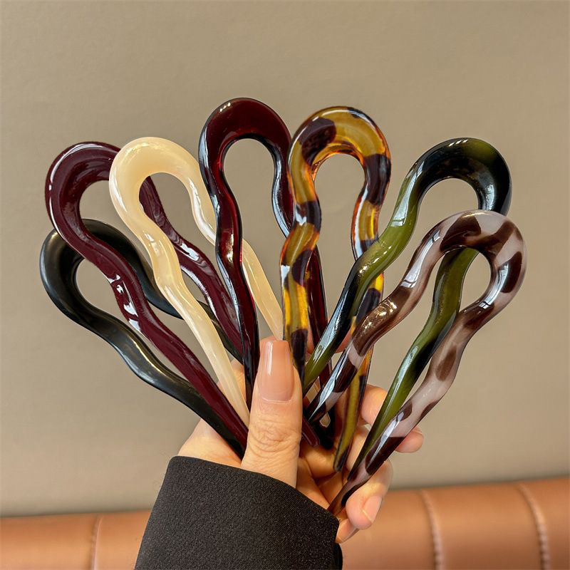 Elegant Acrylic U-shaped Hairp - Women Accessories Aesthetic review and price