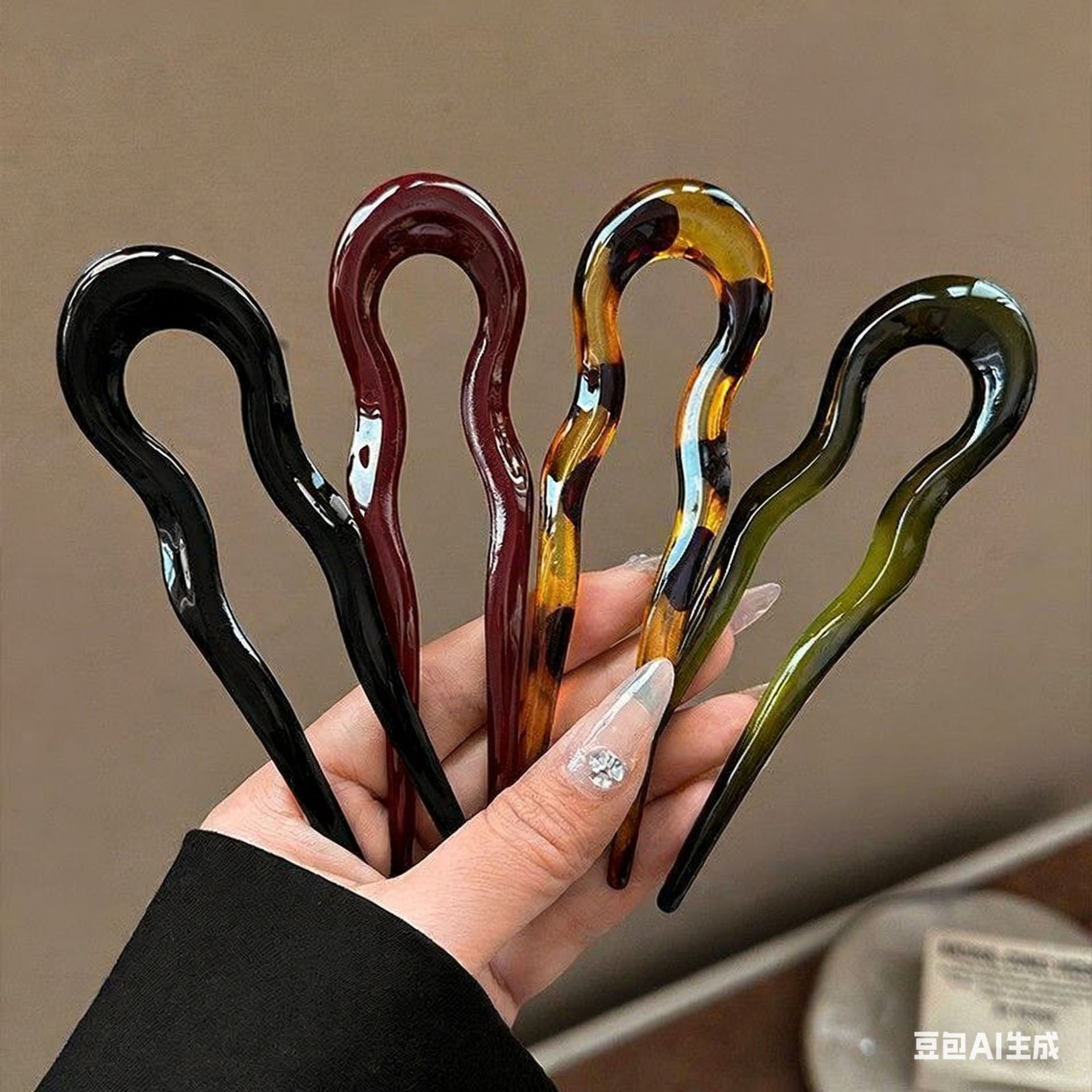 Elegant Acrylic U-shaped Hairp - Women Accessories Aesthetic review and price