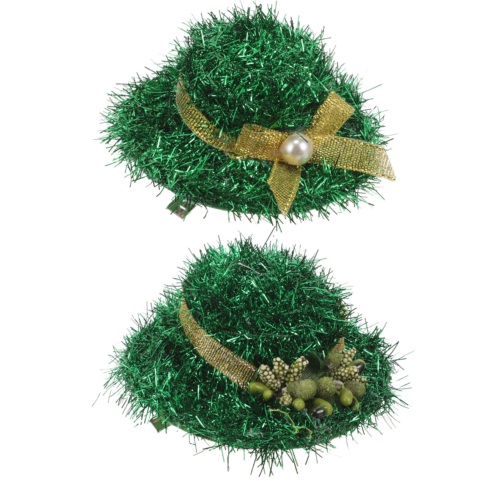 2Pcs Green Hat Hair Clips Top  - Women Accessories Bouquet review and price