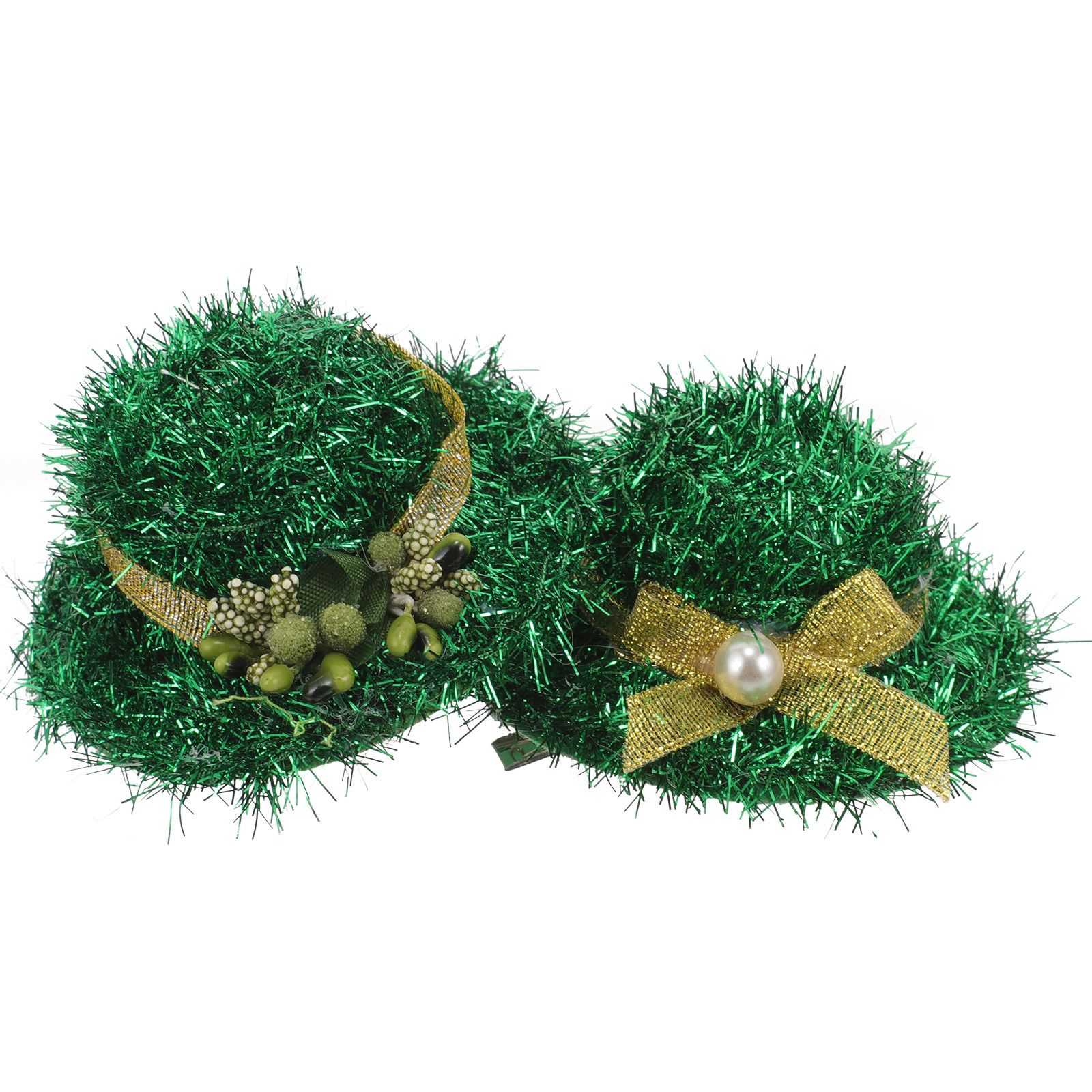 2Pcs Green Hat Hair Clips Top  - Women Accessories Bouquet review and price